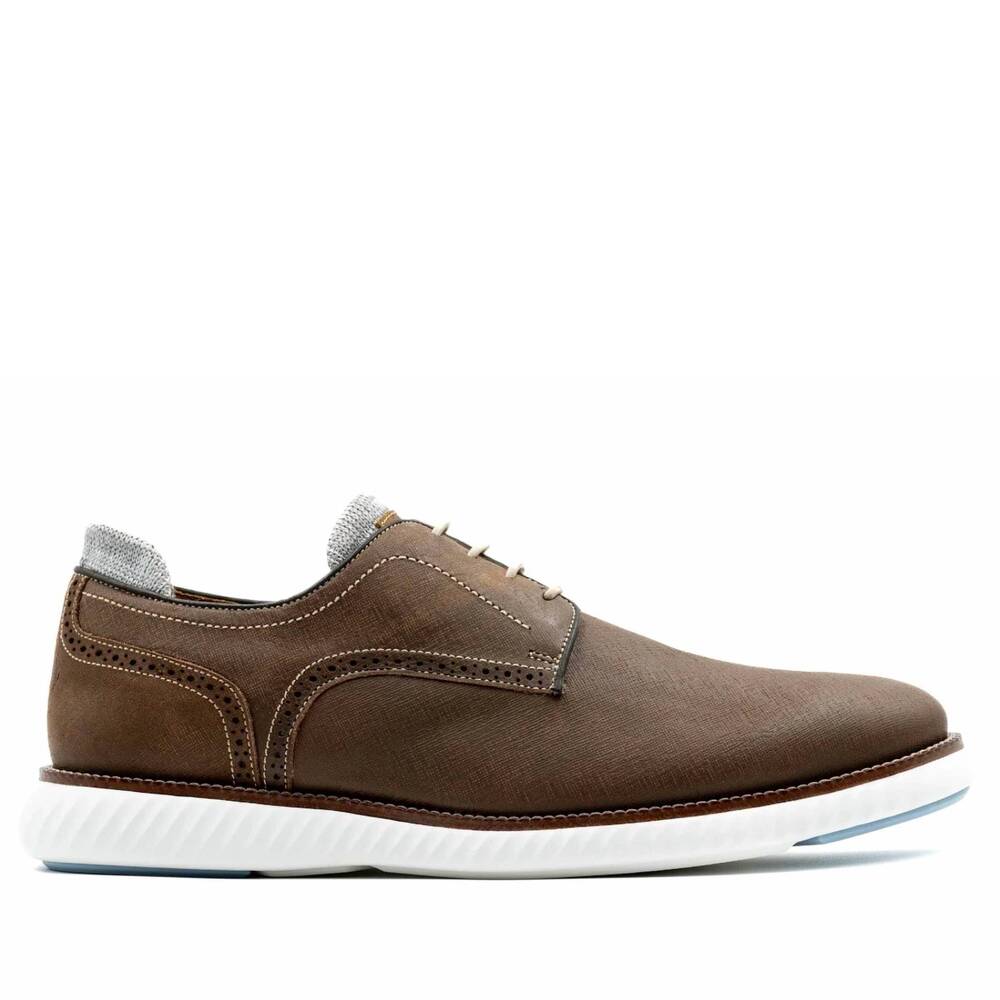 Martin Dingman Brown Leather Derby with White Sole